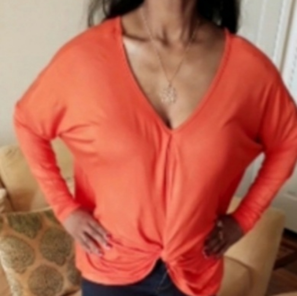 LDS Knotted V-Neck Blouse